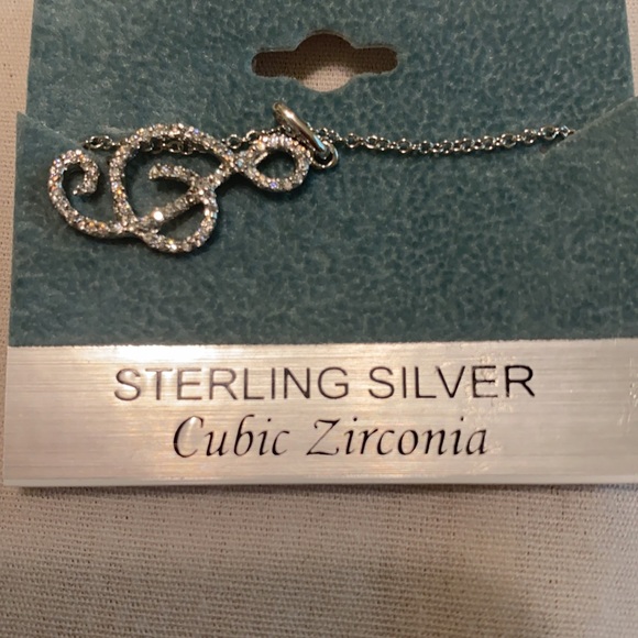 Sterling Silver & CZ Music Note Necklace NWT - Picture 2 of 4